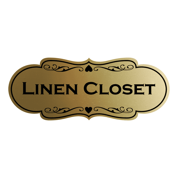 Designer Linen Closet Sign (Brushed Gold) - Large