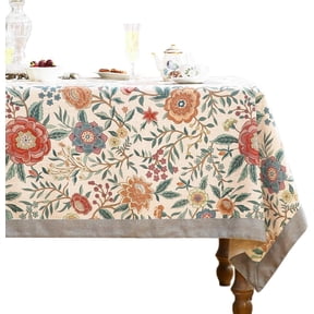Designer Square Tablecloth,Vintage William Morris Floral Table Cloth with Colorful Pattern,Decor Table Cover for Kitchen,Dining,Thanksgiving,Christmas,67"*67"-Flowershadow a