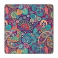 thumbnail image 1 of Designer Look Boho Tablecloth 34x34 Inch Square Floral Cover with Elastic Hem for Custom Fit on Standard Tables, 1 of 6