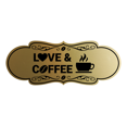 thumbnail image 1 of Designer Love and Coffee Sign (Brushed Gold) - Large, 1 of 4