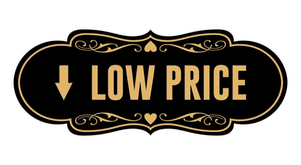 Designer Low Price Sign (Black Gold) - Large - Walmart.com