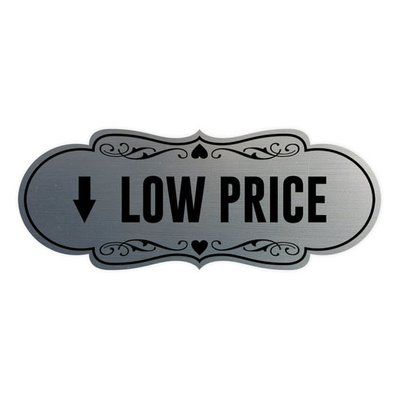 Designer Low Price Sign (Brushed Silver) - Small