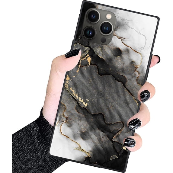 Designer Luxury Case for iPhone 15 Pro Max Women, Grey Gold Marble ...