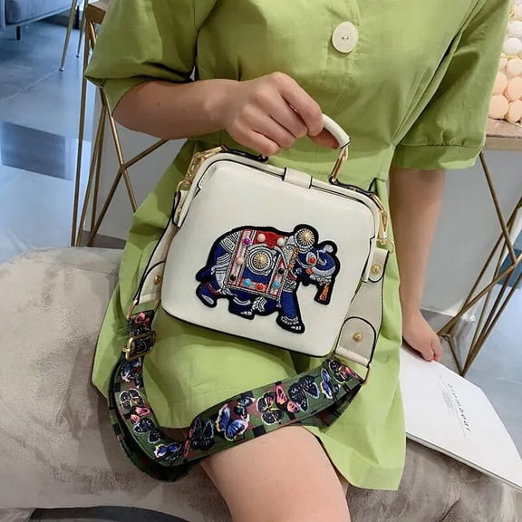 Designer Luxury Handbags Crossbody Bags Elephant Embroidered Bags for Women Leather Handbag Messenger Bag Purses Satchels