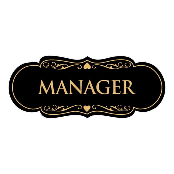 Designer Manager Sign(Black Gold) - Large