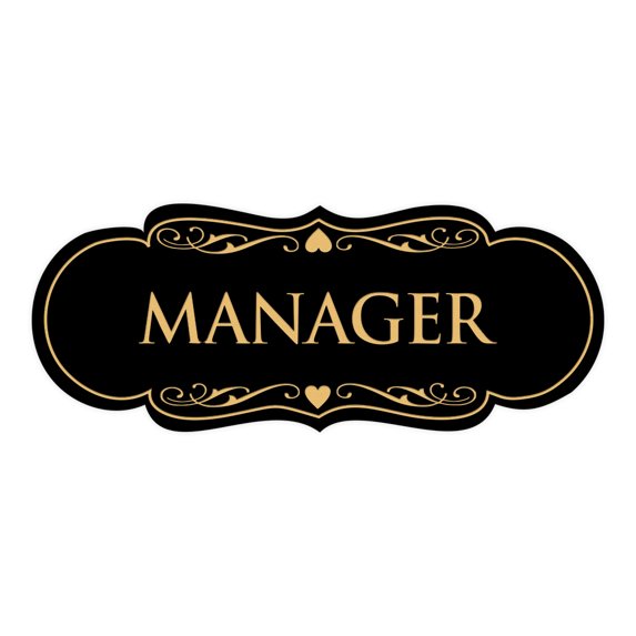 Designer Manager Sign(Black /Gold) - Small