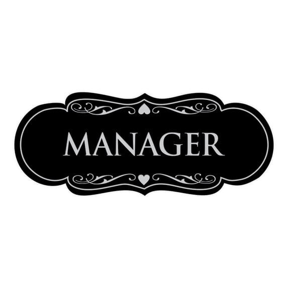Designer Manager Sign(Black / Silver) - Small