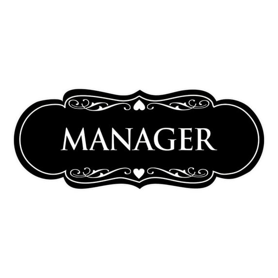 Designer Manager Sign(Black) - Small