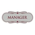 thumbnail image 1 of Designer Manager Sign(Light Grey / Burgundy) - Small, 1 of 6