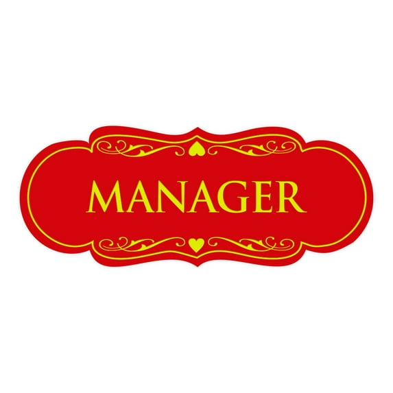 Designer Manager Sign(Red/Yellow) - Large