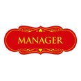 thumbnail image 1 of Designer Manager Sign(Red/Yellow) - Small, 1 of 6