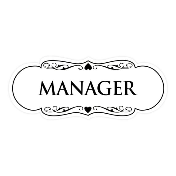 Designer Manager Sign(White) - Large