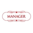 thumbnail image 1 of Designer Manager Sign(White/Red) - Large, 1 of 6