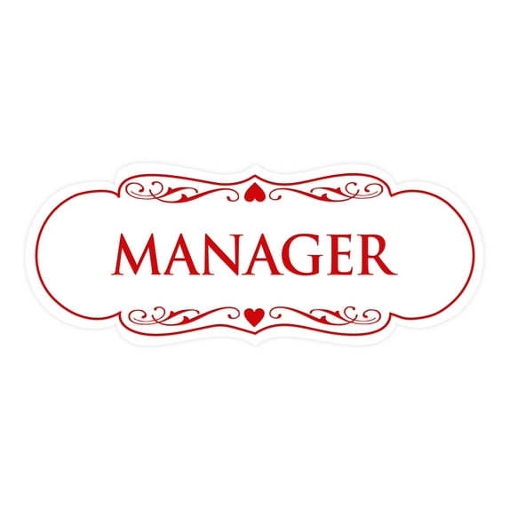 Designer Manager Sign(White/Red) - Medium