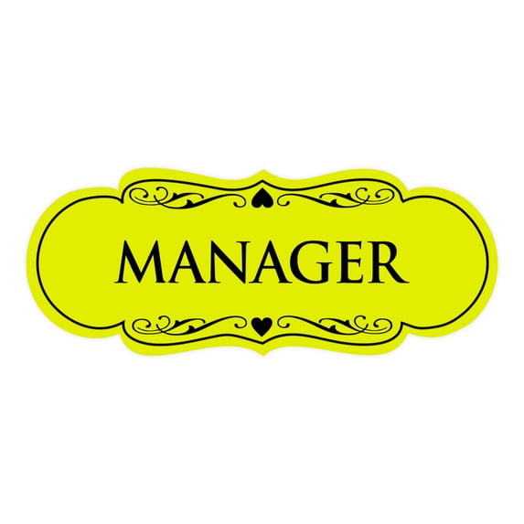 Designer Manager Sign(Yellow / Black) - Large