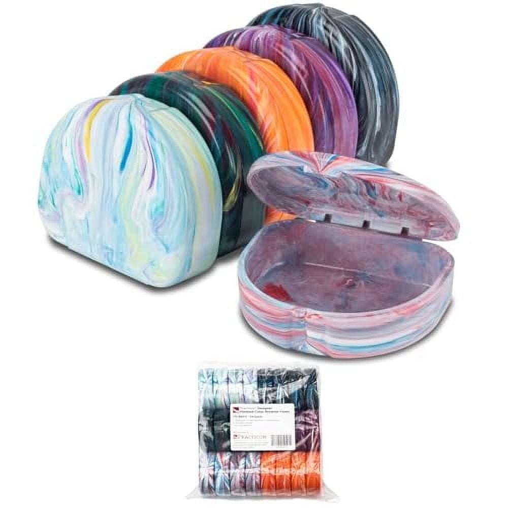 Designer Marbled Retainer Cases, Assorted Colors, 24 Pack