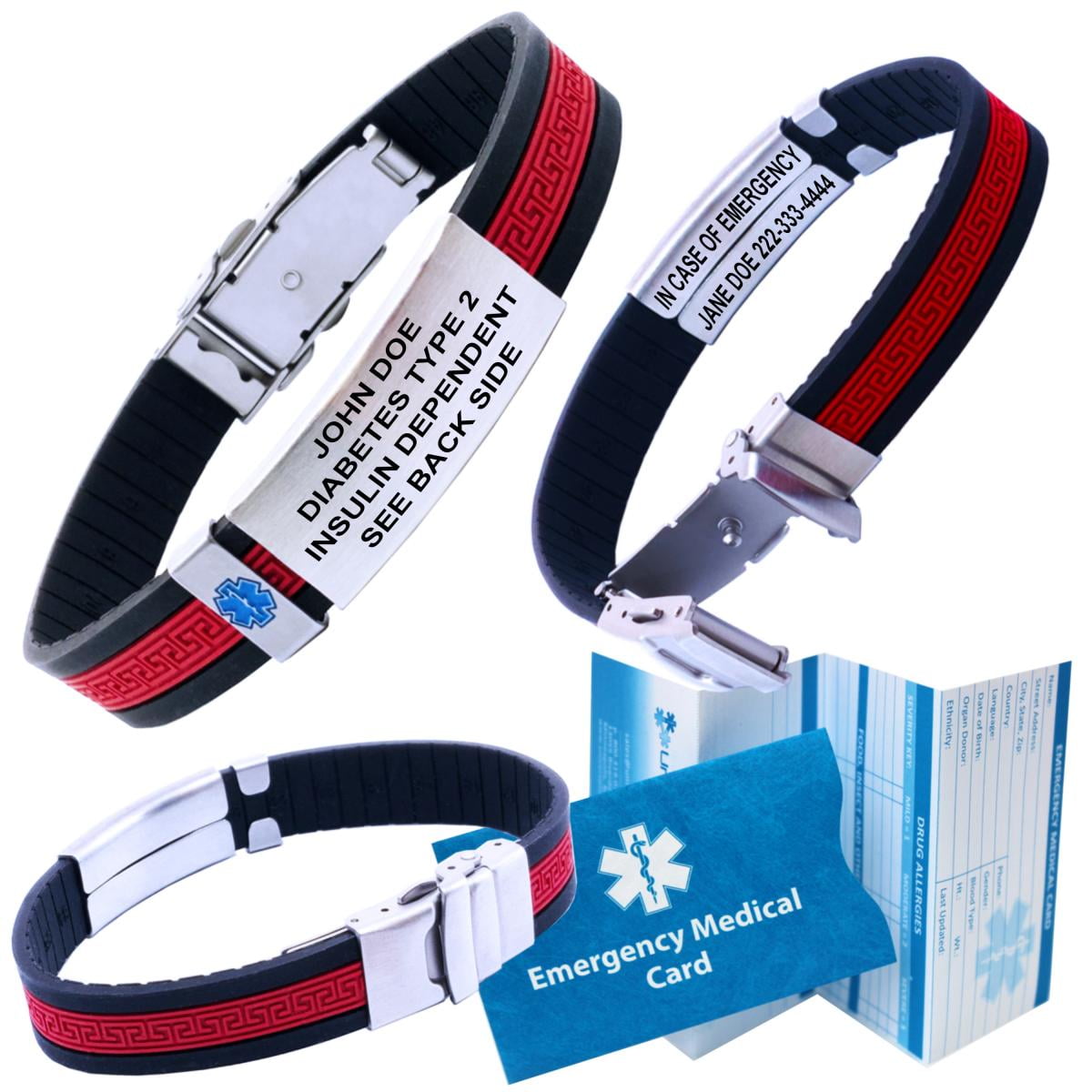 Cut to Size Silicone Medical Bracelet - Diabetic Accessories