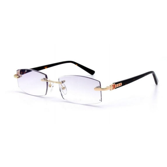 Designer Mens Rimless Reading Glasses Tinted Readers Presbyopic Glasses