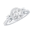 thumbnail image 1 of Designer Moissanite Engagement Ring with Side Stones (D-VS1 Quality, Rosec Jewels), 10K White Gold, US 8.50, 1 of 9