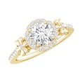 thumbnail image 1 of Designer Moissanite Engagement Ring with Side Stones (D-VS1 Quality, Rosec Jewels), 10K Yellow Gold, US 3.50, 1 of 9