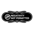 thumbnail image 1 of Designer Negativity Not Permitted Sign (Black) - Large, 1 of 4