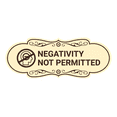 thumbnail image 1 of Designer Negativity Not Permitted Sign (Ivory/Dark Brown) - Medium, 1 of 4