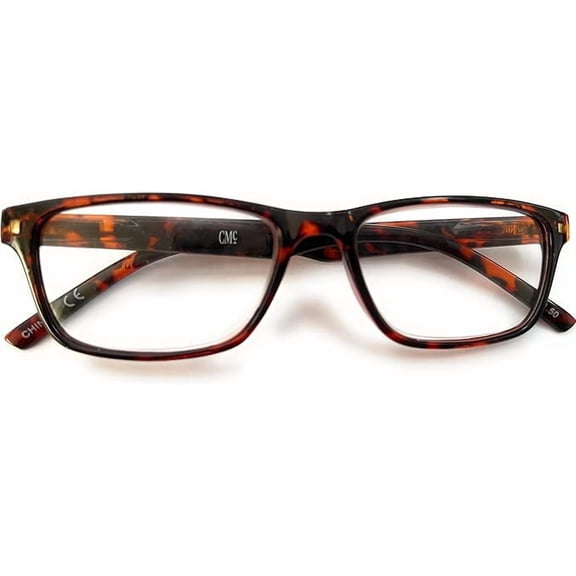 Designer Neutral Tortoiseshell Reading Glasses  Lightweight Plastic Frame  Unisex Geek Style Readers