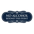 thumbnail image 1 of Designer No Alcohol Beyond this point Sign(Navy Blue / White) - Large, 1 of 6