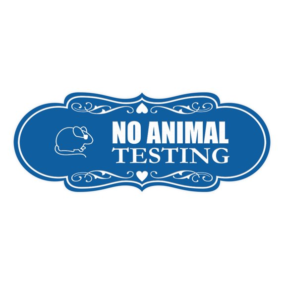 Designer No Animal Testing Sign (Blue) - Medium
