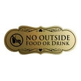 thumbnail image 1 of Designer No Outside Food or Drink Sign(Brushed Gold) - Medium, 1 of 6