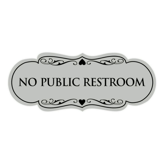 Designer No Public Restroom Sign(Lt Gray) - Medium