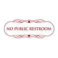 thumbnail image 1 of Designer No Public Restroom Sign(White/Red) - Small, 1 of 6