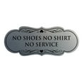 thumbnail image 1 of Designer No Shoes No Shirt No Service Sign(Brushed Silver) - Medium, 1 of 6