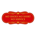 thumbnail image 1 of Designer No Shoes No Shirt No Service Sign(Red/Yellow) - Medium, 1 of 6