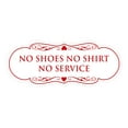 thumbnail image 1 of Designer No Shoes No Shirt No Service Sign(White/Red) - Large, 1 of 6