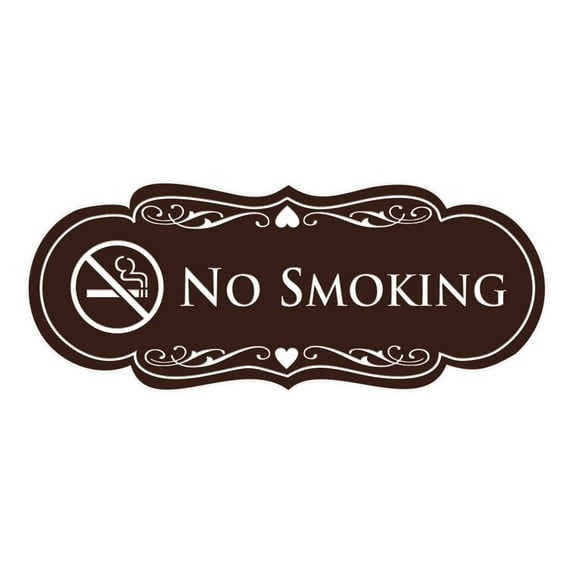 Designer No Smoking Sign(Dark Brown) - Medium
