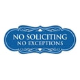 thumbnail image 1 of Designer No Soliciting No Exceptions Sign(Blue) - Medium, 1 of 6