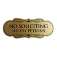 thumbnail image 1 of Designer No Soliciting No Exceptions Sign(Brushed Gold) - Medium, 1 of 6