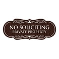thumbnail image 1 of Designer No Soliciting Private Property Sign(Dark Brown) - Medium, 1 of 6