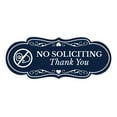 thumbnail image 1 of Designer No Soliciting Thank You (Doorbell) Sign (Navy Blue / White) - Small, 1 of 5