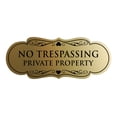 thumbnail image 1 of Designer No Trespassing Private Property Sign(Brushed Gold) - Large, 1 of 6