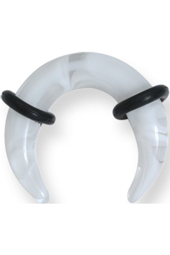 Designer Non Metal Acrylic 14G 7/16In. Id O-Rings Clear White Marble Pincher Made In China -Jewelry By Sweet Pea Creations
