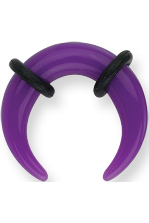 Designer Non Metal Acrylic 4G 1/2 In. Id Neon Black O-Rings Purple Pincher Made In China -Jewelry By Sweet Pea Creations