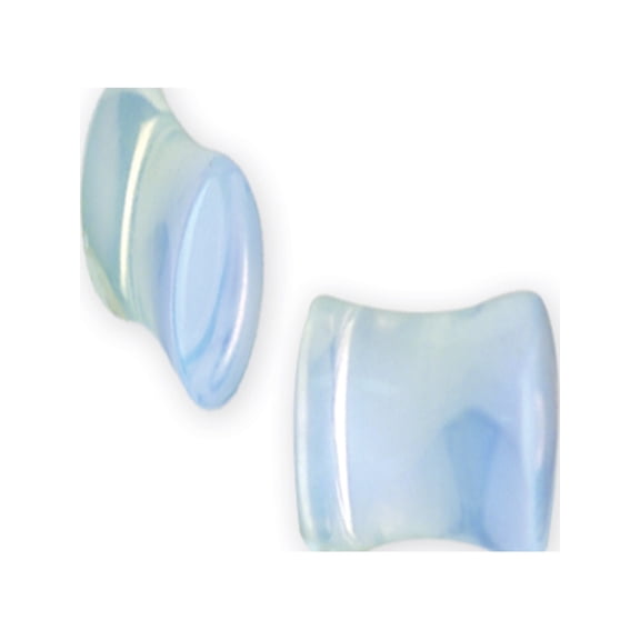 Designer Non Metal Natural Stone Plug W Flares 1/2G (13Mm) Flared Ends Opal Made In China -Jewelry By Sweet Pea Creations