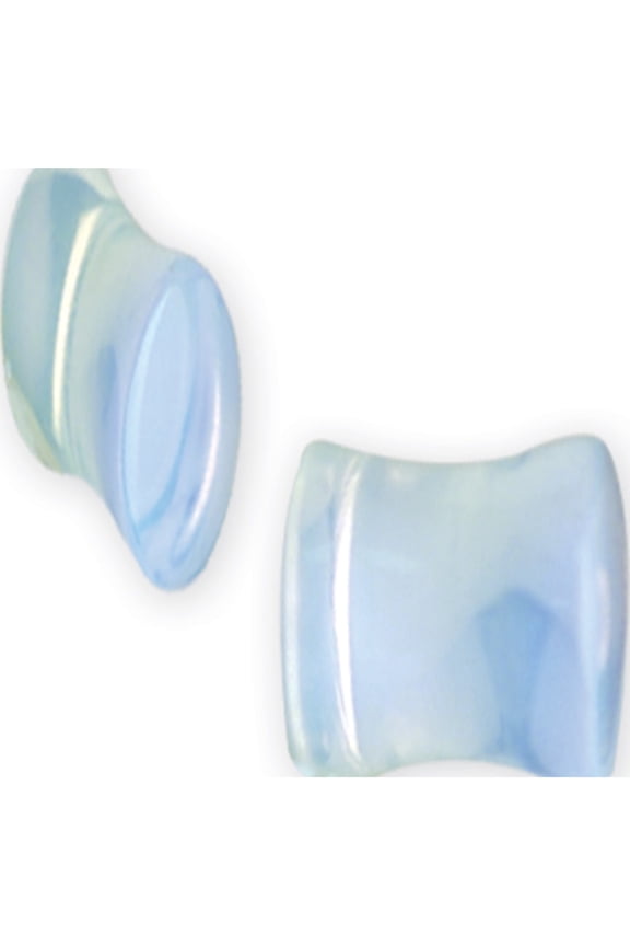 Designer Non Metal Natural Stone Plug W Flares 1/2G (13Mm) Flared Ends Opal Made In China -Jewelry By Sweet Pea Creations
