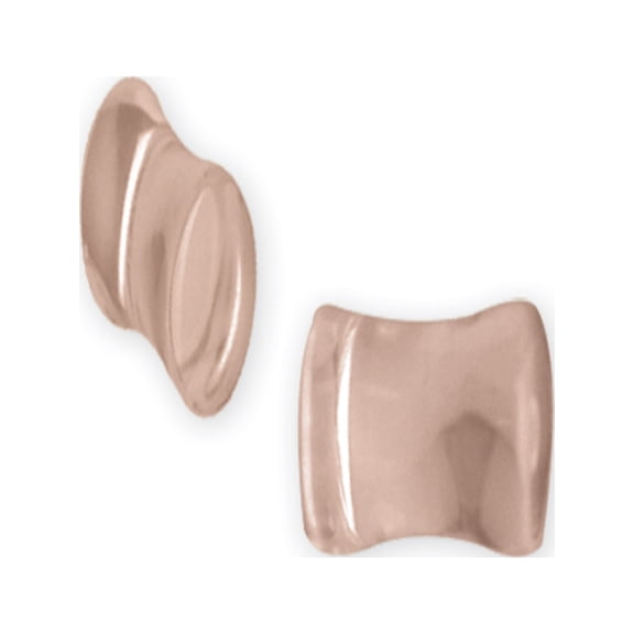 Designer Non Metal Natural Stone Plug W Flares 1/2G (13Mm) Flared Ends Quartz Rose Made In China -Jewelry By Sweet Pea Creations
