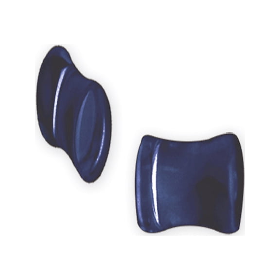 Designer Non Metal Natural Stone Plug W Flares 7/16G (12Mm) Flared Ends Sodalite Made In China -Jewelry By Sweet Pea Creations