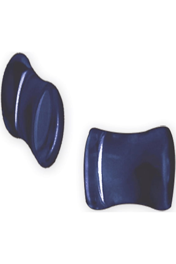 Designer Non Metal Natural Stone Plug W Flares 7/16G (12Mm) Flared Ends Sodalite Made In China -Jewelry By Sweet Pea Creations