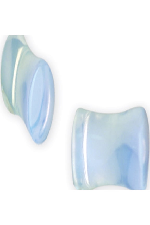 Designer Non Metal Natural Stone Plug W Flares 9/16G (14Mm) Flared Ends Opal Made In China -Jewelry By Sweet Pea Creations