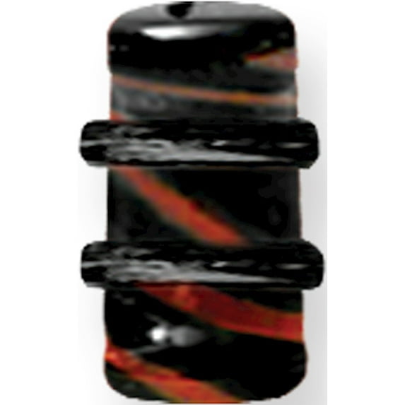 Designer Non Metal Pyrex Glass Plugs Ribbon Colors 2G (6.5Mm) 1/2 (13Mm) Long W 2 Black O- Made In China -Jewelry By Sweet Pea Creations